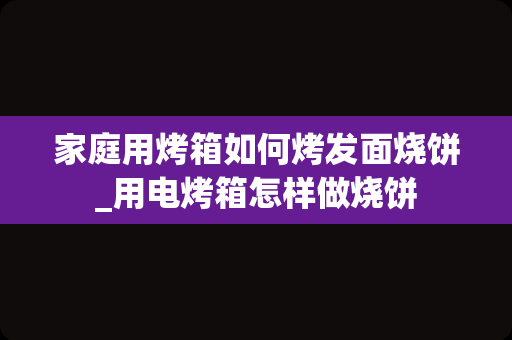 家庭用烤箱如何烤发面烧饼_用电烤箱怎样做烧饼