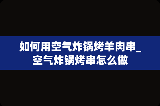 如何用空气炸锅烤羊肉串_空气炸锅烤串怎么做