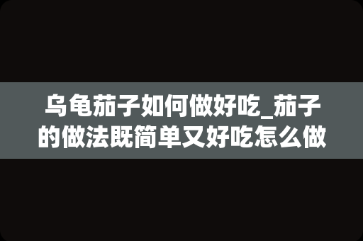 乌龟茄子如何做好吃_茄子的做法既简单又好吃怎么做